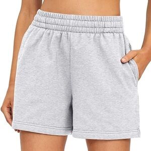 Automet women’s high waist sweat shorts drawstring & pockets summer casual sz m